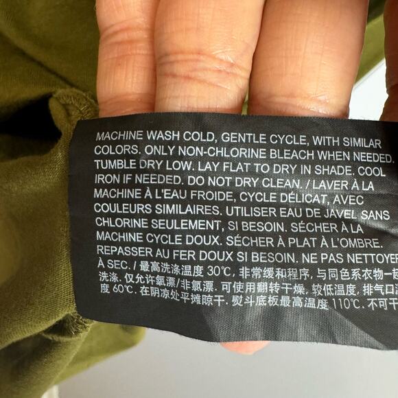 Theory Essential Henley Shirt Long Sleeve Organic Cotton Men's XXL Green - Picture 9 of 9